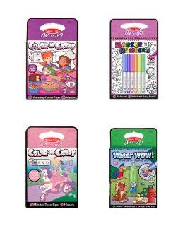 5 Item Bundle: Melissa and Doug On the Go Fairy Tale Letters & Numbers, Friends Markers Set, Color By Number, Water Wow Animals Activity Books + Free Sticker Coloring Book: Toys & Games