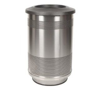Witt Industries SC55 01 SS FT 55 Gallon Perforated Trash Can w/ Flat Top Lid, Stainless Finish, Each Kitchen & Dining