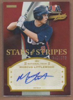 2013 USA Baseball Champions Stars and Stripes Signatures #15 Marcus Littlewood Auto 240/673: Sports Collectibles