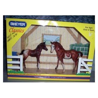 Breyer Classics Chestnut Paint & Bay Appaloosa Foal Gift Set 673: Toys & Games