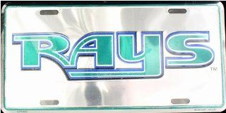 Tampa Bay Rays MLB Embossed Chrome Aluminum Automotive Novelty License Plate Tag Sign: Automotive