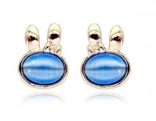 Charm Jewelry Swarovski Crystal Element 18k Gold Plated Blue Rabbit Exquisite Fashion Stud Earrings Z#684 Zg50459c: Jewelry