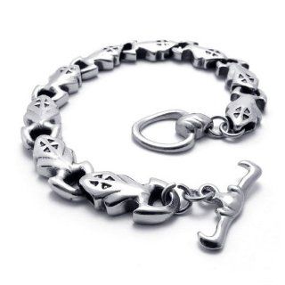 316L Titanium Steel Fashion Bracelet for Men's Retro Style Cool Jewelry: Sports & Outdoors