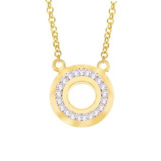 14k Yellow gold with White diamonds petite Circle Of Life pendant necklace: Jewelry