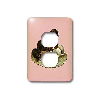 lsp_170352_6 BLN Victorian Pets and Animals Collection   Dog on Pink and Green Rug with Playful Puppy and a Kitten   Light Switch Covers   2 plug outlet cover    