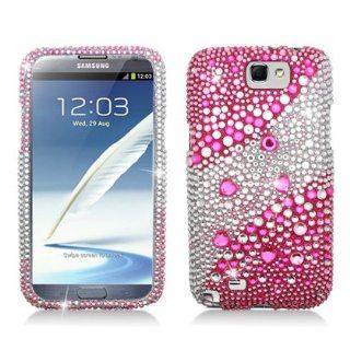 Aimo SAMNOTE2PCLDI659 Dazzling Diamond Bling Case for Samsung Galaxy Note 2 N7100   Retail Packaging   Pink: Cell Phones & Accessories
