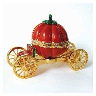 Cinderella's Carriage Pumpkin Box Swarovski Crystals 24K Gold Jewelry Trinket  Cinderella Music Box