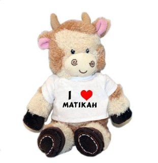 Plush Cow toy with Matikah t shirt (first name/surname/nickname): Toys & Games