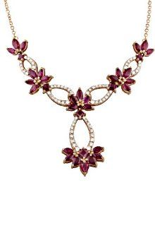 Effy Jewlery Gemma Rose Gold Ruby and Diamond Necklace, 5.3 TCW: Pendants: Jewelry