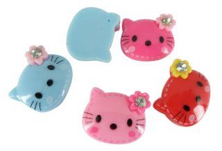 Resin Hello Kitty Cat Flower Rhinestones Flatback Scrapbooking Embellishments Supplies Trim Craft  Other Products  