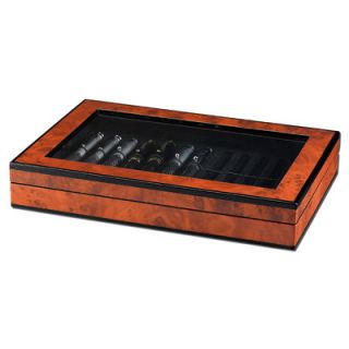 Ragar Classic Poet Pen Collector Box with 2 Trays in Faux Burl Wood
