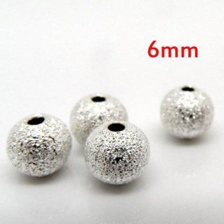 100pcs Silver Plated Stardust Spacer Beads 6mm/Hole 1.6mm for Artwork / Craft: Kitchen & Dining