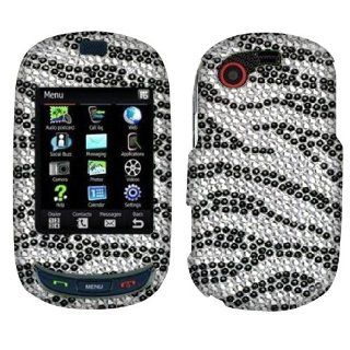 Fincibo (TM) Bling Crystal Full Rhinestones Diamond Case Protector For Samsung Gravity T SGH T669, Black White: Cell Phones & Accessories