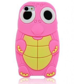 Pink 3D Cartoon Lovely Turtle Pattern Soft Silicone Case Cover Skin for Apple iPhone 5C: Cell Phones & Accessories