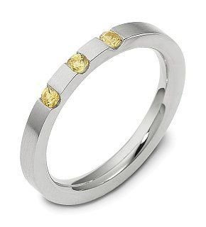 2.5mm Platinum Yellow Sapphire Comfort Fit Wedding Band Ring Jewelry