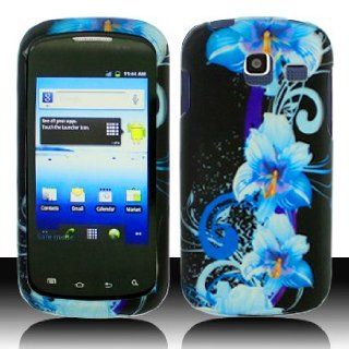 Cricket Samsung Transfix Accessory   Blossoming Blue Flower Designer Protective Hard Snap on Case Cover + MyDroid Magnet: Cell Phones & Accessories