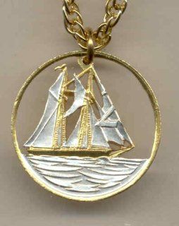 Beautifully Cut out & 2 toned Cayman Is. Sail boat   coin Necklace : Other Products : Everything Else