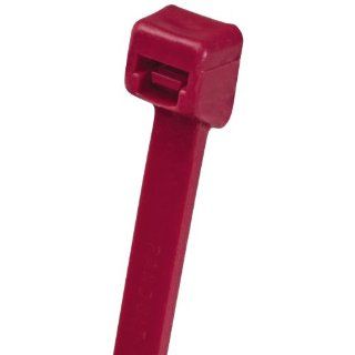 Panduit PLT1M C702Y Pan Ty Cable Tie, Halar, Maroon, Miniature Cross Section, Curved Tip, Plenum Rated, 18lbs Min Tensile Strength, .87" Max Bundle Diameter, .043" Thickness, .098" Width, 4" Length (Pack of 100): Industrial & Scient