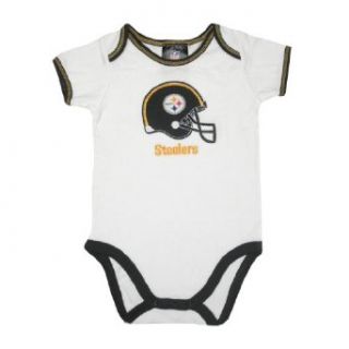 NFL Pittsburgh Steelers Infant One Piece Short Sleeve Romper 18M White  Infant And Toddler Sports Fan Apparel  Clothing