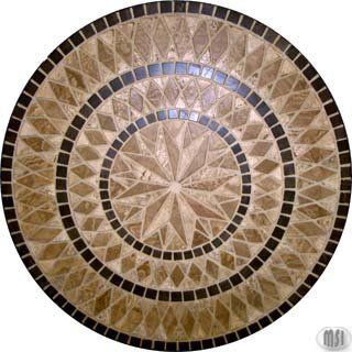 Montego Sela 36"x36" Medallion Travertine Tumbled Tile Medallions   Stone Tiles  