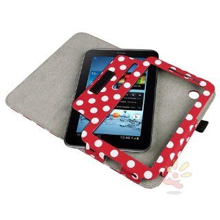 Everydaysource Red/ White Polka Dot Leather Case with Stand compatible with Samsung© Galaxy Tab 2 7.0 P3100/ P3110, Computers & Accessories