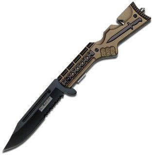Tac Force TF 709GN Tactical Assisted Opening Folding Knife 4.75 Inch Closed : Tactical Folding Knives : Sports & Outdoors