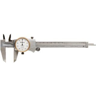 Mitutoyo 505 689 Dial Calipers, Inch, White Face, for Inside, Outside, Depth and Step Measurements, Stainless Steel, 0" 6" Range, +/ 0.001" Accuracy, 0.001" Resolution, 40mm Jaw Depth: Industrial & Scientific