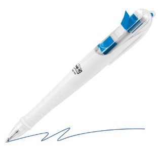 Post it Flags Pen, Medium Point, Blue Ballpoint Pen, One Pen loaded with 50 Flags (692 BLU) : Ballpoint Stick Pens : Office Products