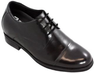 TOTO   X7708   3.3 Inches Taller   Height Increasing Elevator Shoes (Black Leather Lace up Formal Dress Shoes): Shoes