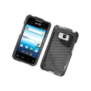 LG Optimus Elite LS696 Black Carbon Fiber Print Glossy Cover Case: Cell Phones & Accessories