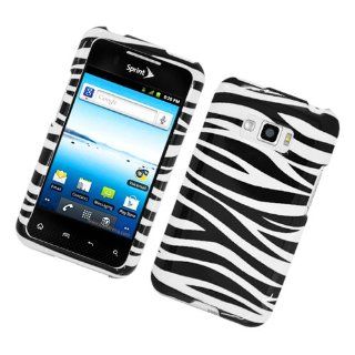 Eagle Cell PILGLS696G128 Stylish Hard Snap On Protective Case for LG Optimus Elite/Optimus M+/Optimus Plus/Optimus Quest   Retail Packaging   Zebra Black/White: Cell Phones & Accessories