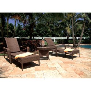 Grenada Patio Chaise Lounge and End Table Set with Cushion