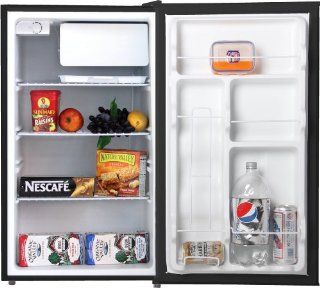 Midea HS 160R Compact Single Reversible Door Refrigerator with Freezer, 4.4 Cubic Feet, Black: Appliances