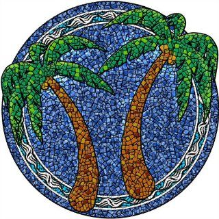 Palm Tree Mosaic Pool Decal Mat  Medium 23" : Prints : Patio, Lawn & Garden