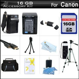 16GB Accessory Kit For Canon VIXIA HF R52, HF R50, HF R500, HF R42, HF R40, HF R400 Digital Camcorder Includes 16GB High Speed SD Memory Card + Extended Replacement (2000Mah) BP 718 Battery + Ac/Dc Charger + Case + 50 Tripod + Mini HDMI Cable + More : Digi