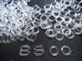 50 Set   Clear Bra Strap Rings and Slider Findings   Size 6mm : Other Products : Everything Else