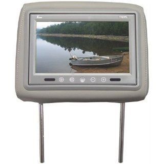 Tview T721plgr 7 Dual Gray Headrests Tft Lcd Car Monitors T721pl gr  Vehicle Dvd Players   Players & Accessories