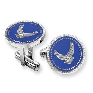 Air Force Rhodium Finish Cuff Links: Jewelry