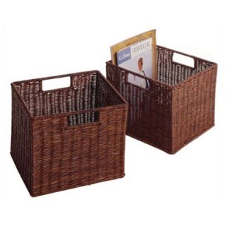 Winsome Espresso Wide 3 Section Storage Shelf with Baskets