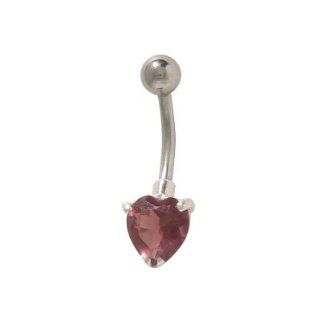 14 gauge Jewel Heart Belly Button Ring   BP270 PU Jewelry