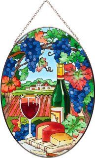 Joan Baker Designs AP726 Wine Country Glass Art Panel, 9 1/4 by 12 3/4 Inch   Stained Glass Window Panels