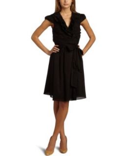 Calvin Klein Women's Cotton Wrap Dress, Black, 2 at  Womens Clothing store