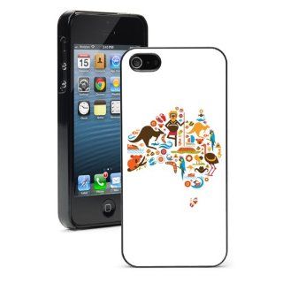 Apple iPhone 4 4S 4G Black 4B732 Hard Back Case Cover Color Australia Icons Map: Cell Phones & Accessories