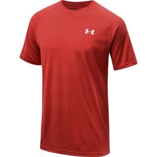 UNDER ARMOUR Mens Tech Short Sleeve T Shirt   Size: Medium, Crimson/white