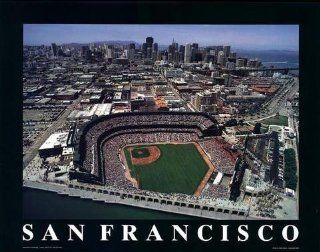 San Francisco Giants SBC Park Stadium Aerial Picture MLB, Deluxe Frame, Cherrry : Sports Related Merchandise : Sports & Outdoors
