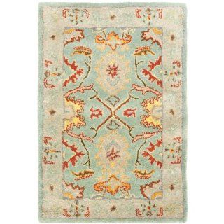 Safavieh Heritage Collection HG734A Handmade Light Blue and Ivory Hand Spun Wool Area Rug, 3 Feet by 5 Feet  
