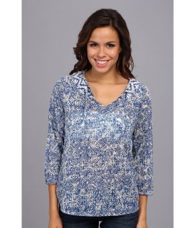 Lucky Brand Printed Top Womens Clothing (Blue)