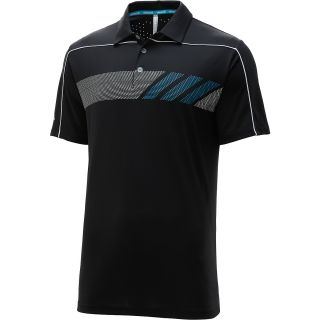 adidas Mens ClimaChill Print Short Sleeve Golf Polo   Size: L, Blue/black