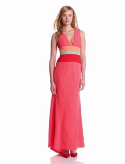 BCBGMAXAZRIA Women's Lizette Woven Evening Dress, Coral Reef Combo, 0 at  Womens Clothing store