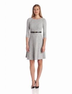 Anne Klein Women's Heather Boucle Swing Dress, Pewter Multi, 4 at  Womens Clothing store